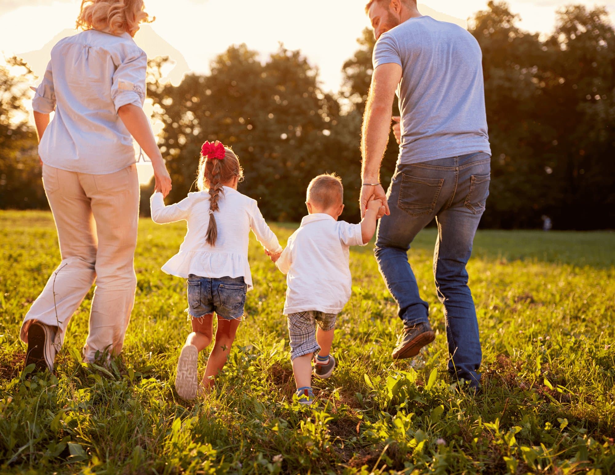 Parents enjoying quality time playing with their children