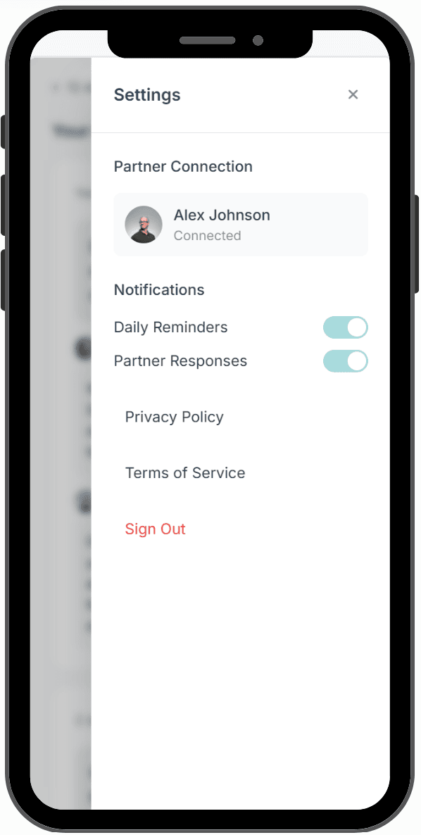 Reconnect app settings